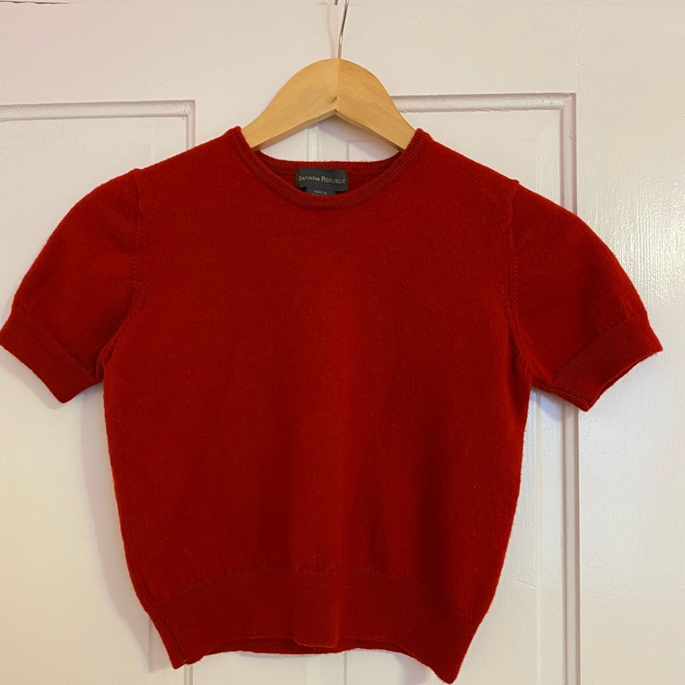Banana Republic Merino Wool Sweater cropped with cap sleeves knitwear